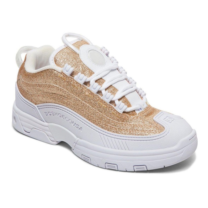 Chaussure DC Shoes Legacy OG Doré Blanche Femme | DEI-2830901