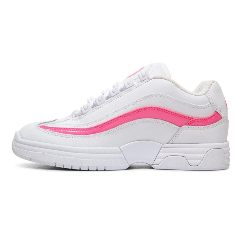 Chaussure DC Shoes Legacy Lite Cuir Blanche Rose Femme | QKH-6048041