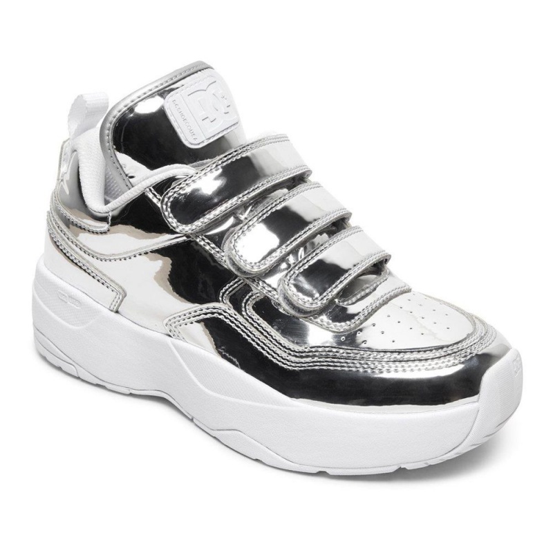 Chaussure DC Shoes E.Tribeka Plateforme V LE 3-Brides Argent Femme | QLN-3752110