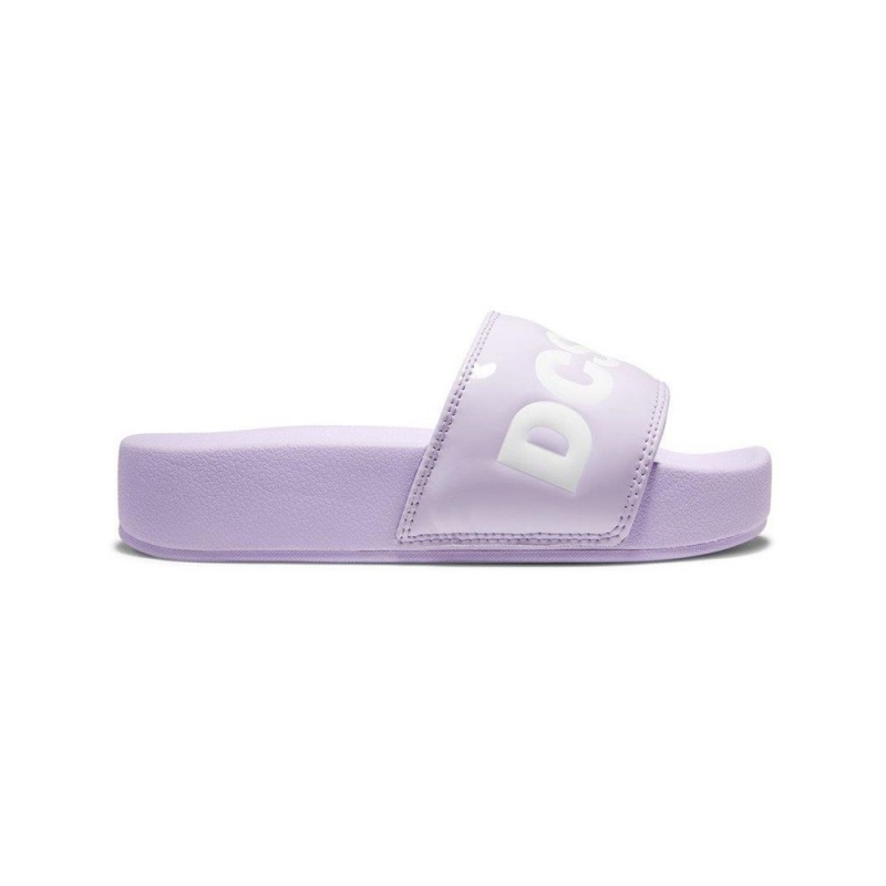 Claquette DC Shoes Plateforme Violette Blanche Femme | SZV-1427154