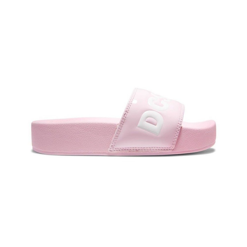 Claquette DC Shoes Plateforme Rose Blanche Femme | LST-1718248