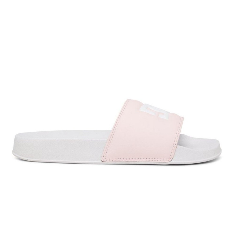 Claquette DC Shoes Blanche Rose Femme | ODO-9922382