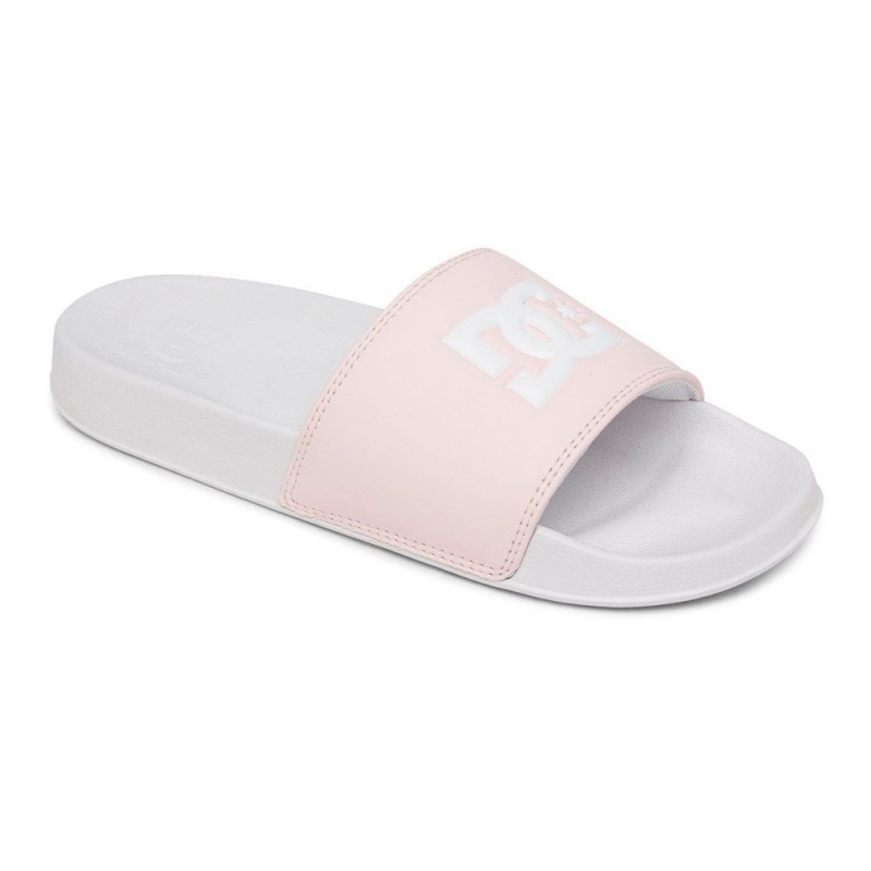 Claquette DC Shoes Blanche Rose Femme | ODO-9922382