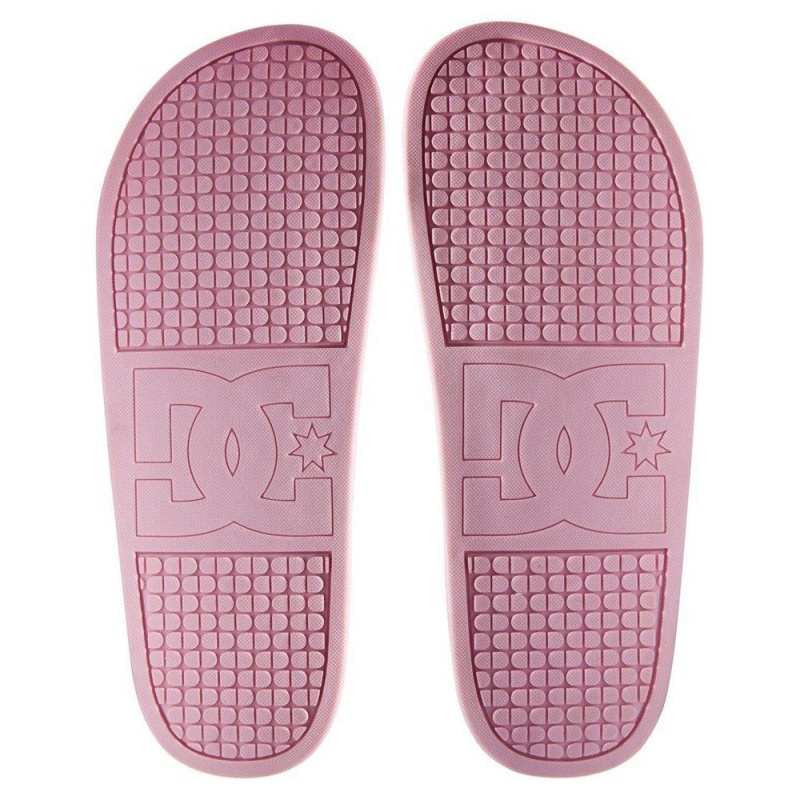 Claquette DC Shoes Plateforme Rose Blanche Femme | LST-1718248