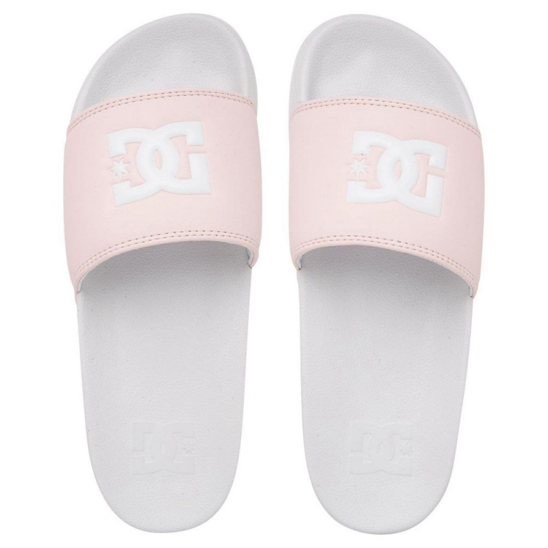 Claquette DC Shoes Blanche Rose Femme | ODO-9922382