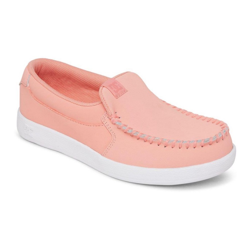 Chaussure DC Shoes Villain Cuir Rose Femme | AYI-7654212