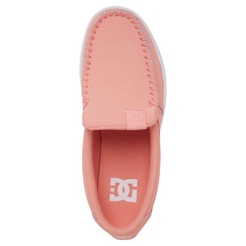 Chaussure DC Shoes Villain Cuir Rose Femme | AYI-7654212