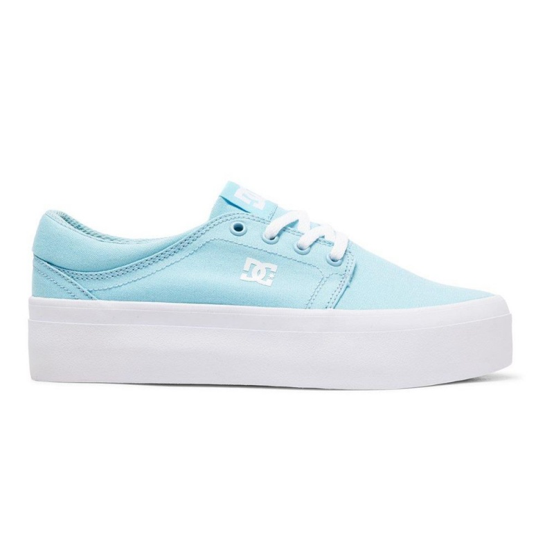 Chaussure DC Shoes Trase TX Plateforme Bleu Blanche Femme | RFC-2959387