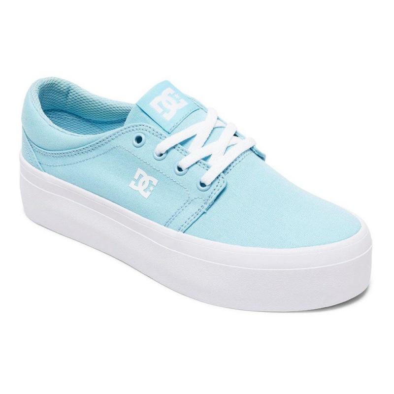 Chaussure DC Shoes Trase TX Plateforme Bleu Blanche Femme | RFC-2959387