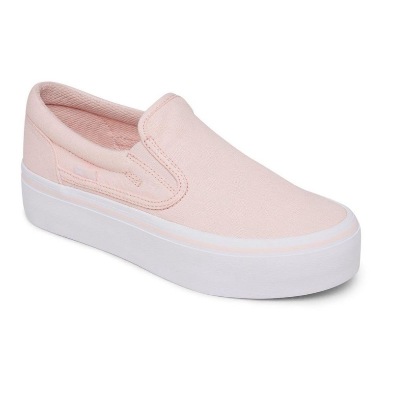 Chaussure DC Shoes Trase Slip Plateforme Slip-On High Rose Femme | FOA-7120012