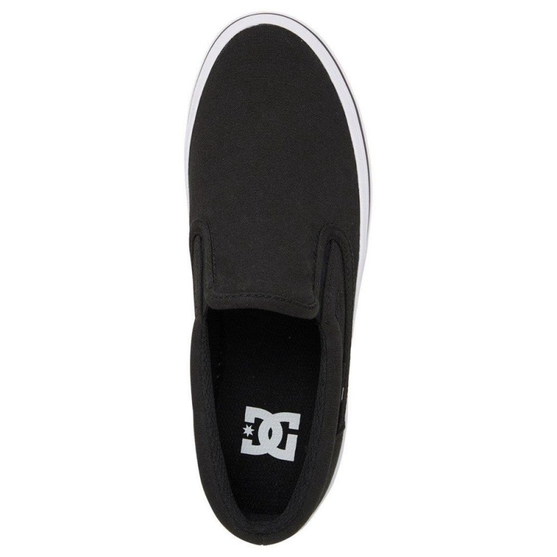 Chaussure DC Shoes Trase Slip Plateforme Slip-On Flatform Noir Blanche Femme | EGS-7316304