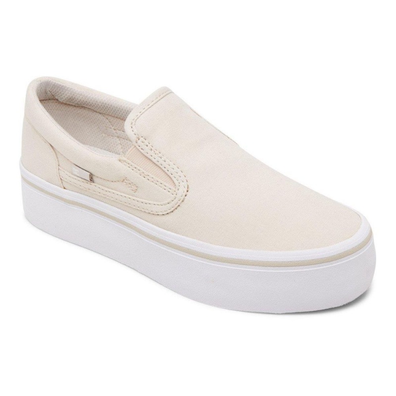 Chaussure DC Shoes Trase Slip Plateforme Slip-On Grise Femme | VZP-6231329