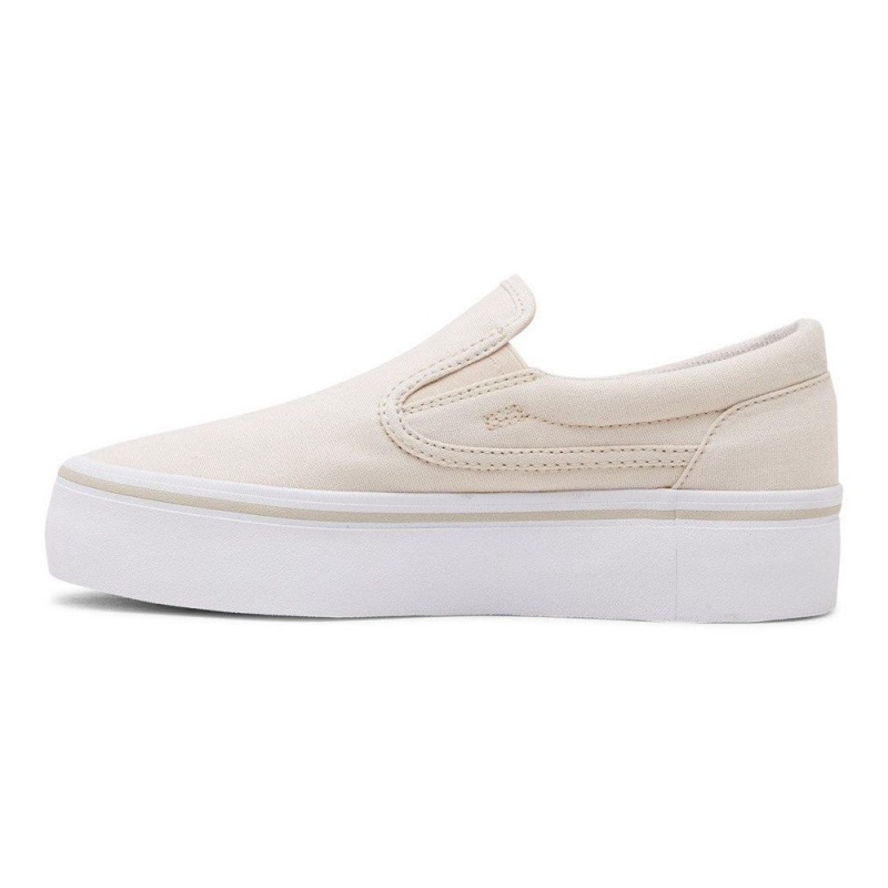 Chaussure DC Shoes Trase Slip Plateforme Slip-On Grise Femme | VZP-6231329