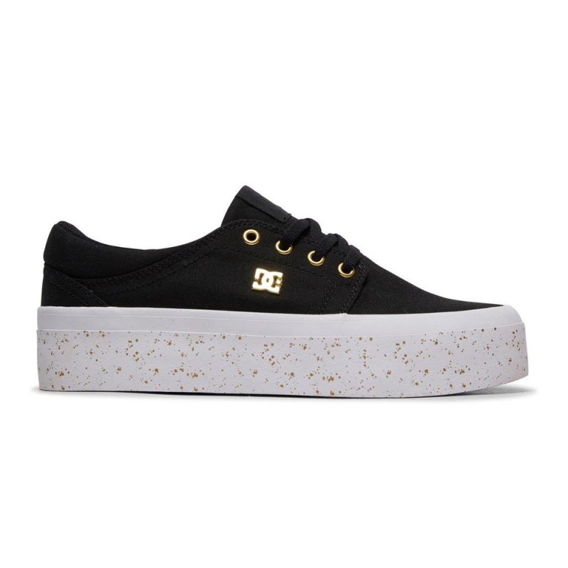 Chaussure DC Shoes Trase Plateforme TX SE Noir Doré Femme | HKA-6268560