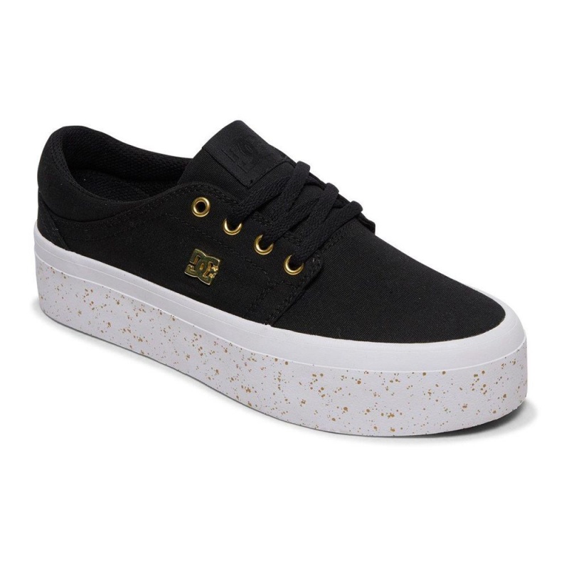 Chaussure DC Shoes Trase Plateforme TX SE Noir Doré Femme | HKA-6268560