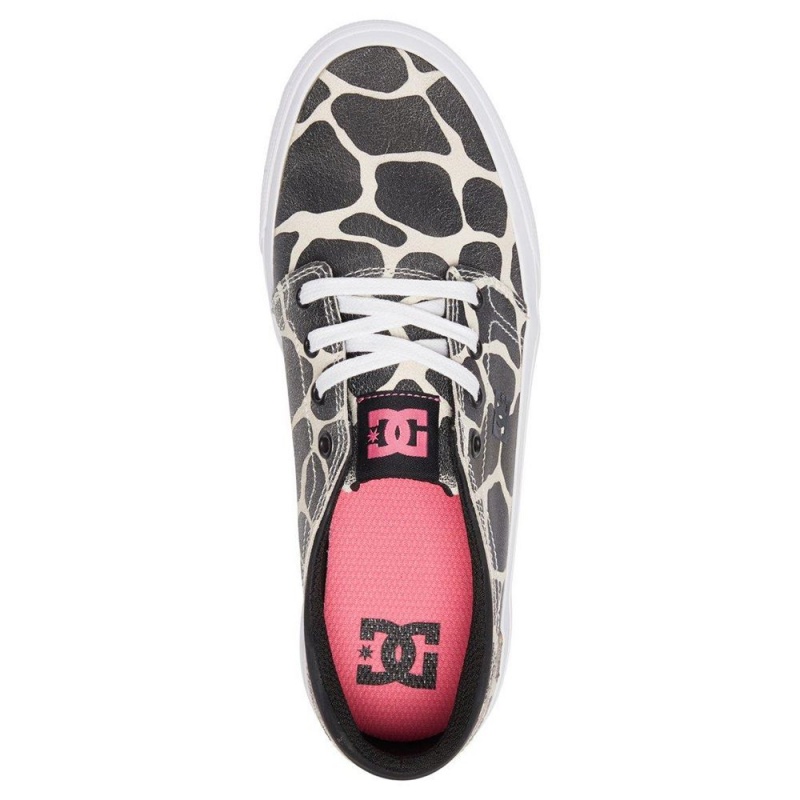 Chaussure DC Shoes Trase LE Cuir Noir Grise Femme | JZP-1267146