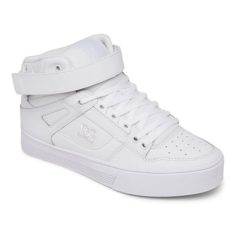 Chaussure DC Shoes Pure High-Top V High-Top Cuir Blanche Femme | SVH-5963041