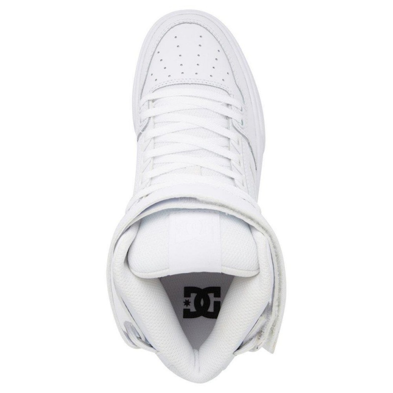 Chaussure DC Shoes Pure High-Top V High-Top Cuir Blanche Femme | SVH-5963041