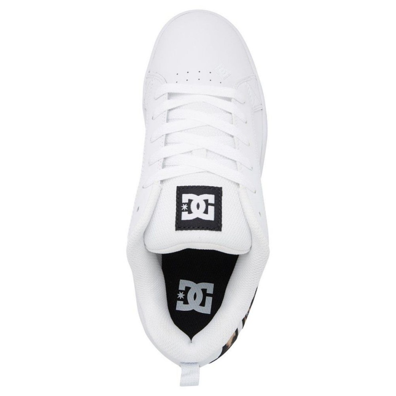 Chaussure DC Shoes Court Graffik Blanche Leopard Femme | MNV-2390310