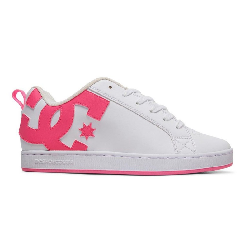 Chaussure DC Shoes Court Graffik Blanche Rose Femme | KYA-4018507