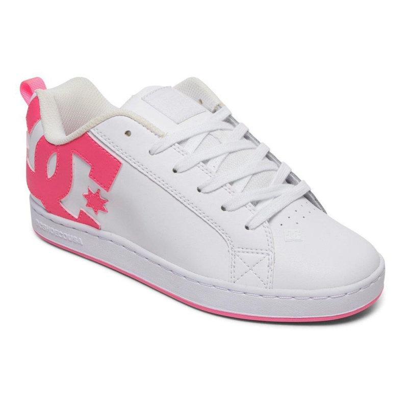 Chaussure DC Shoes Court Graffik Blanche Rose Femme | KYA-4018507