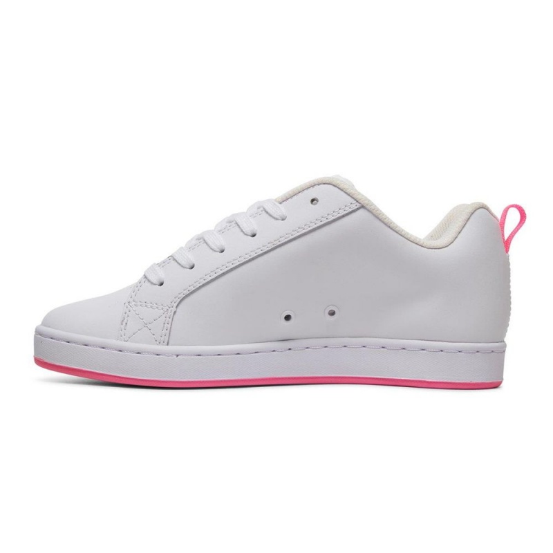 Chaussure DC Shoes Court Graffik Blanche Rose Femme | KYA-4018507