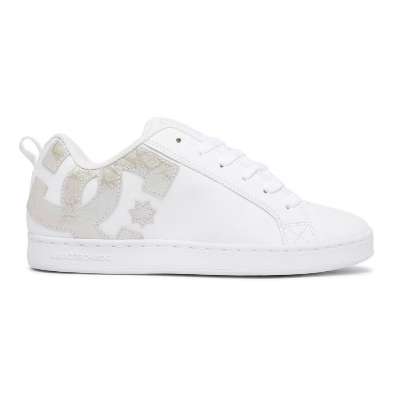 Chaussure DC Shoes Court Graffik Blanche Grise Femme | RKD-4830668