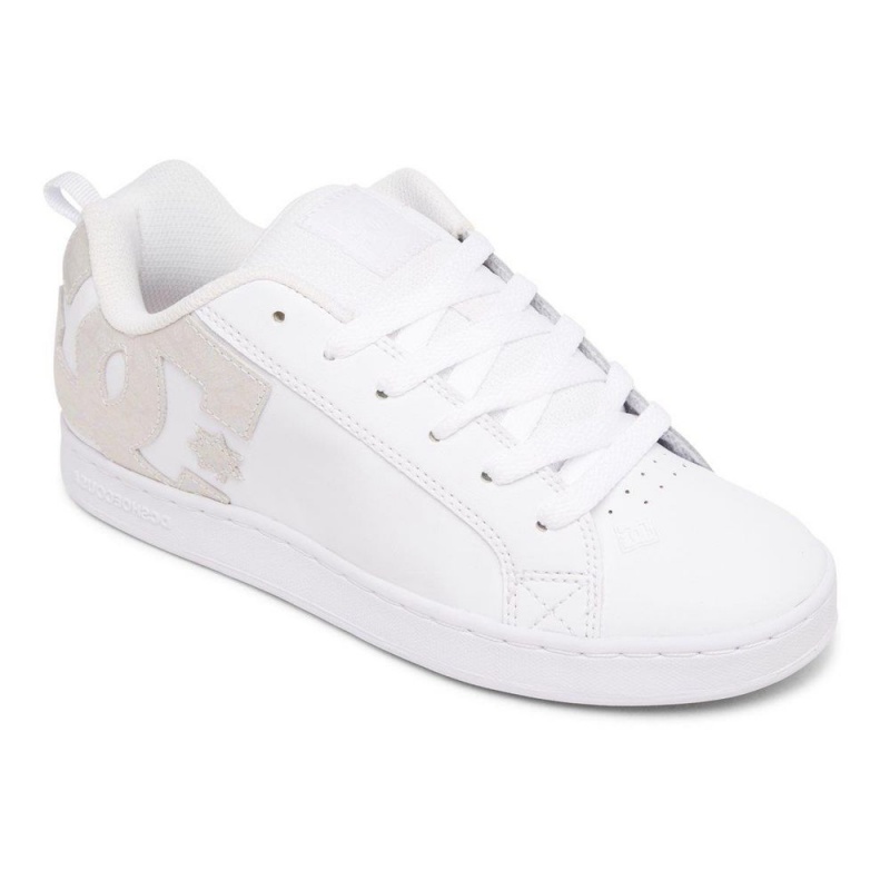 Chaussure DC Shoes Court Graffik Blanche Grise Femme | RKD-4830668