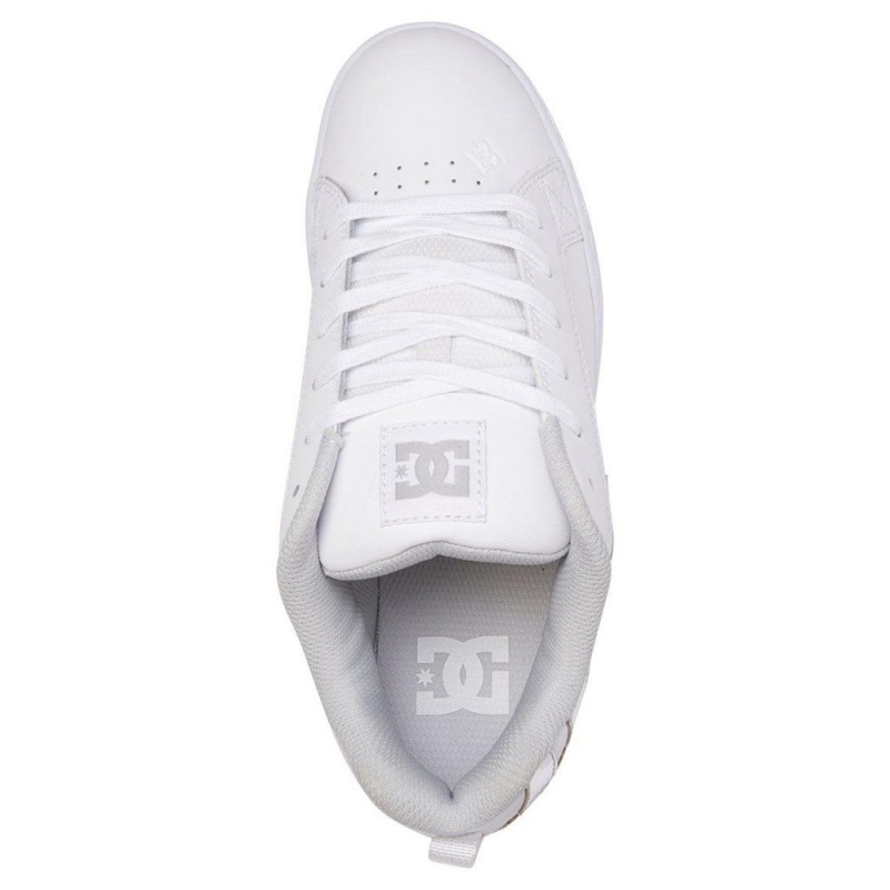 Chaussure DC Shoes Court Graffik Blanche Argent Femme | URT-6930235