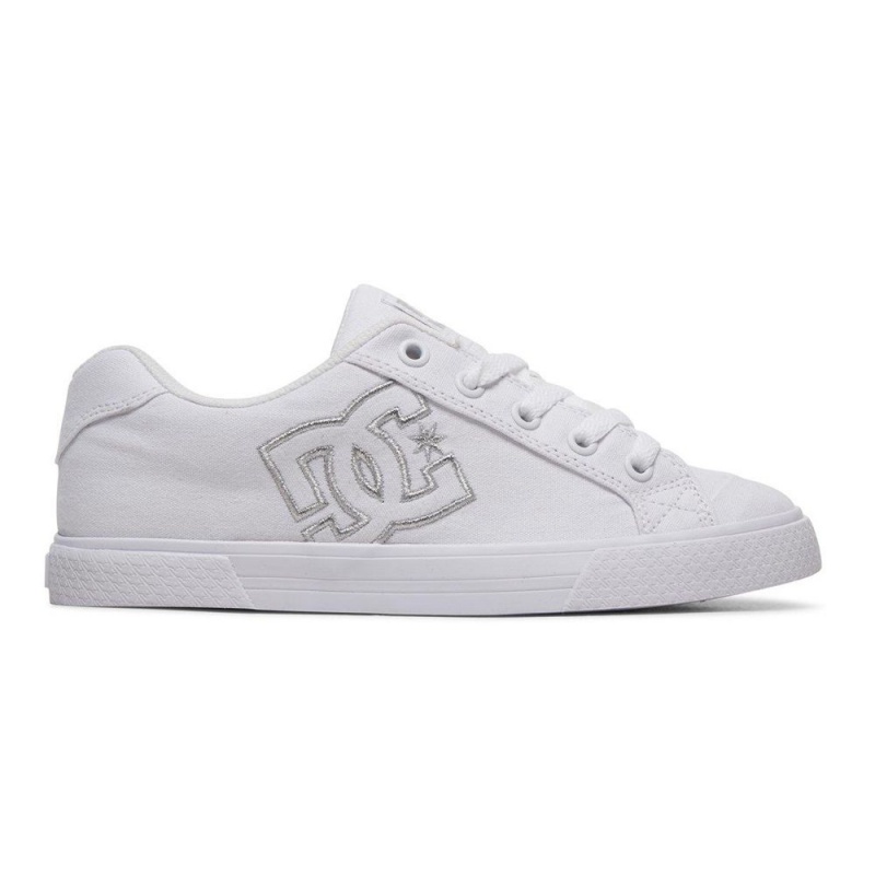 Chaussure DC Shoes Chelsea TX Blanche Argent Femme | TON-3968150