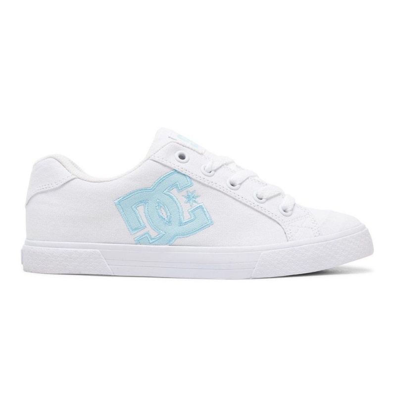 Chaussure DC Shoes Chelsea TX Blanche Bleu Femme | QGO-0313148