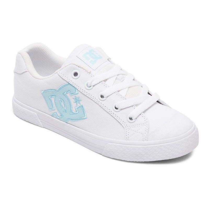 Chaussure DC Shoes Chelsea TX Blanche Bleu Femme | QGO-0313148