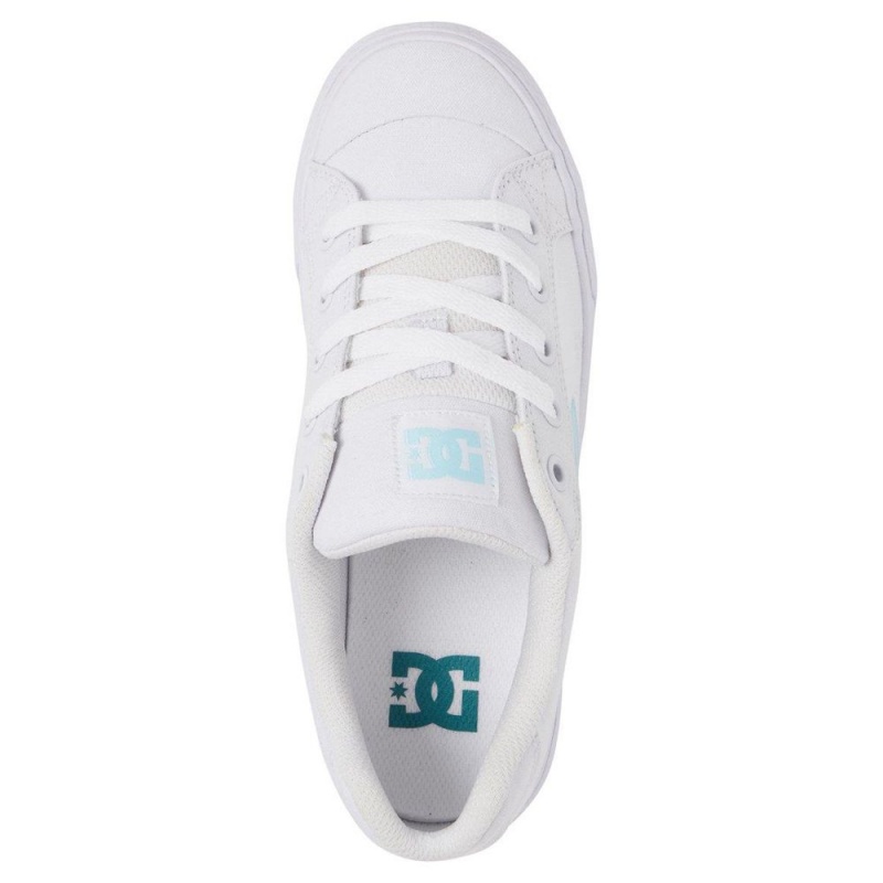 Chaussure DC Shoes Chelsea TX Blanche Bleu Femme | QGO-0313148