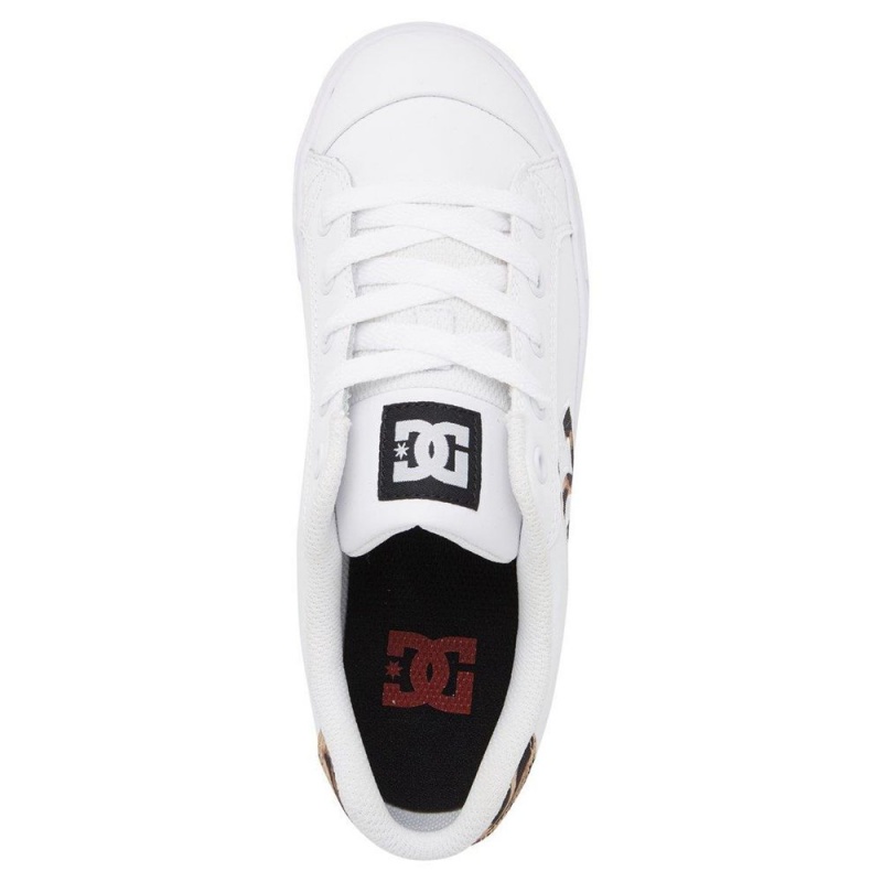 Chaussure DC Shoes Chelsea Blanche Leopard Femme | CLF-6144323