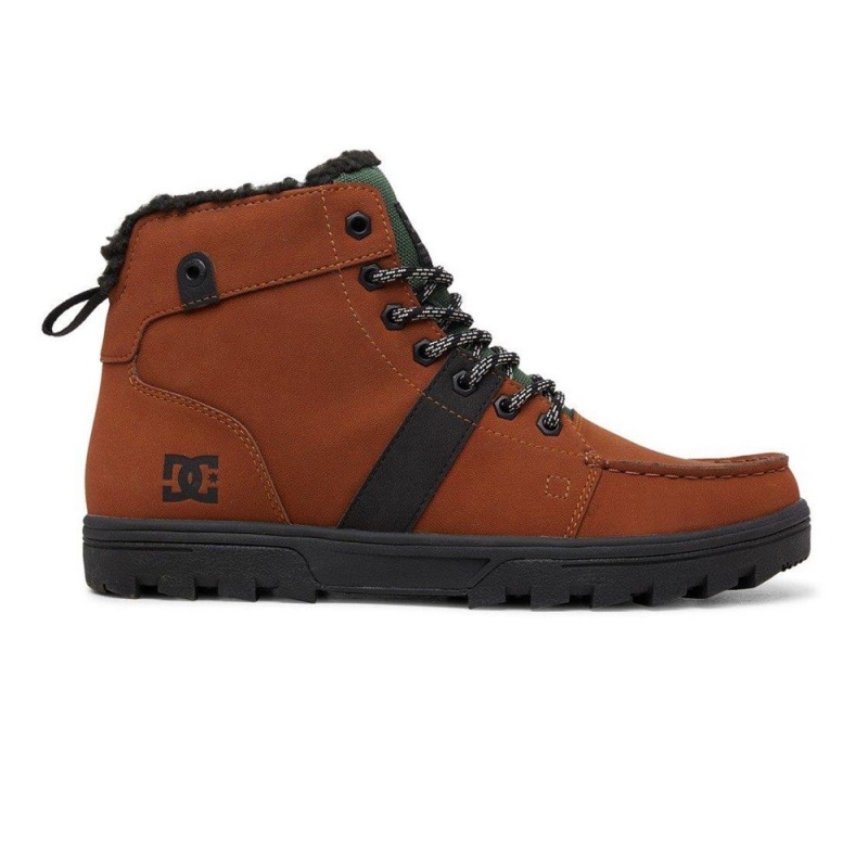 Botte DC Shoes Woodland Cuir Dentelle-Up Marron Vert Homme | ATD-5905324