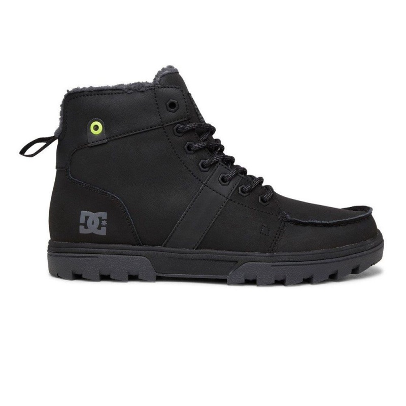 Botte DC Shoes Woodland Cuir Dentelle-Up Noir Homme | XSU-5065237