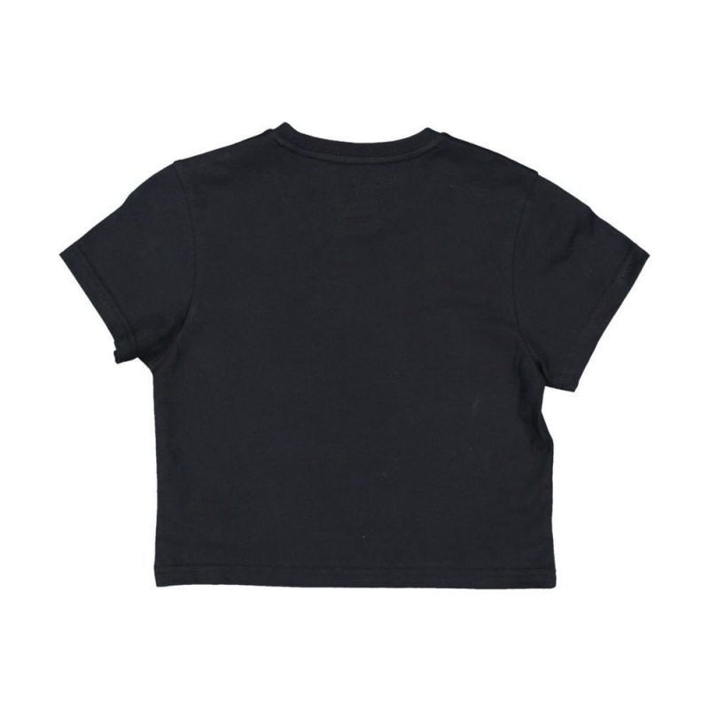 T-Shirt DC Shoes Star Cropped Noir Femme | ANR-3579140