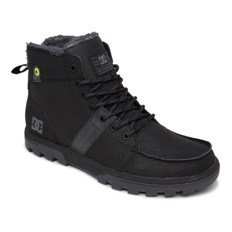 Botte DC Shoes Woodland Cuir Dentelle-Up Noir Homme | XSU-5065237