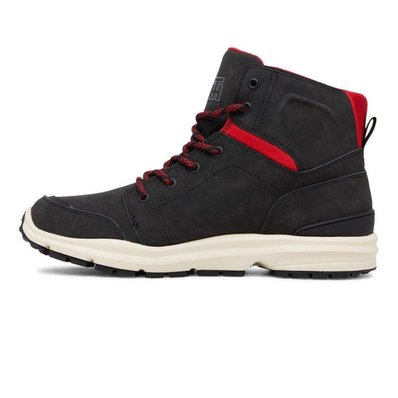 Botte DC Shoes Torstein Cuir Dentelle-Up Noir Rouge Homme | OHY-0012565