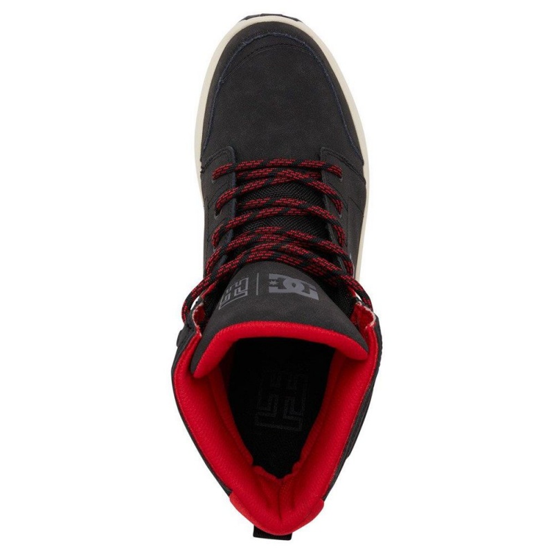 Botte DC Shoes Torstein Cuir Dentelle-Up Noir Rouge Homme | OHY-0012565