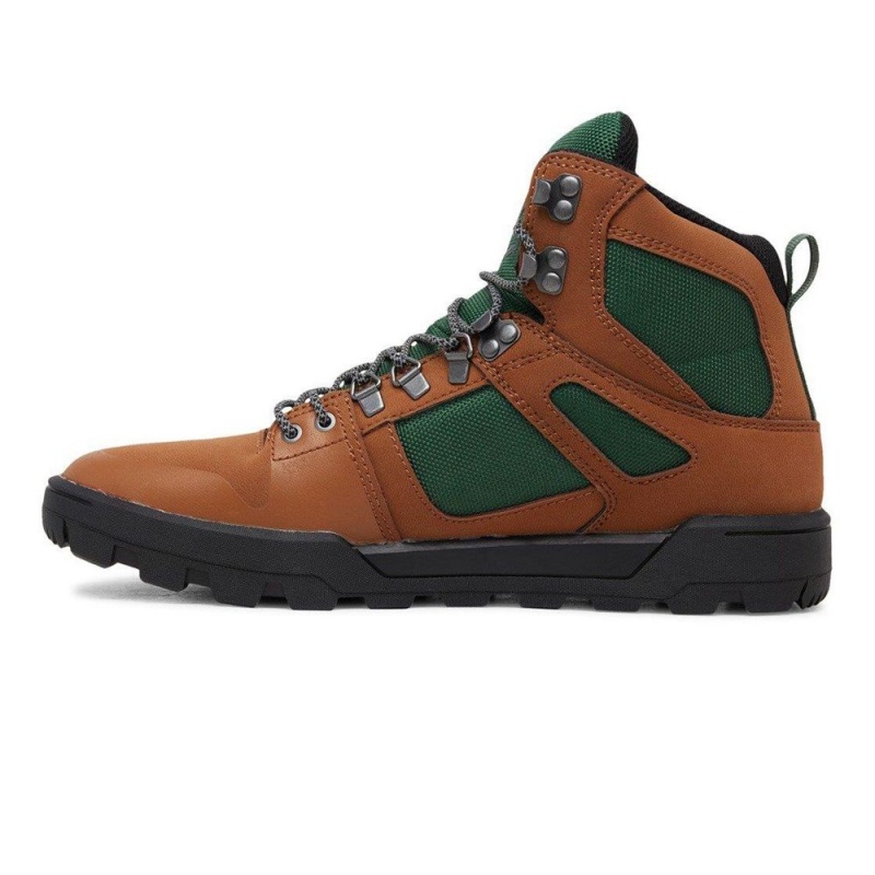 Botte DC Shoes Pure Hi Weather Resistant Dentelle-Up Marron Vert Homme | QSC-8576700