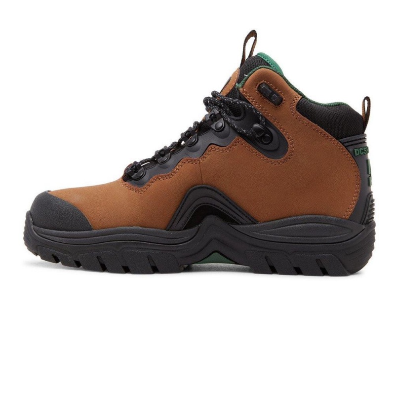 Botte DC Shoes Navigator Cuir Dentelle Marron Vert Homme | FBA-7956955