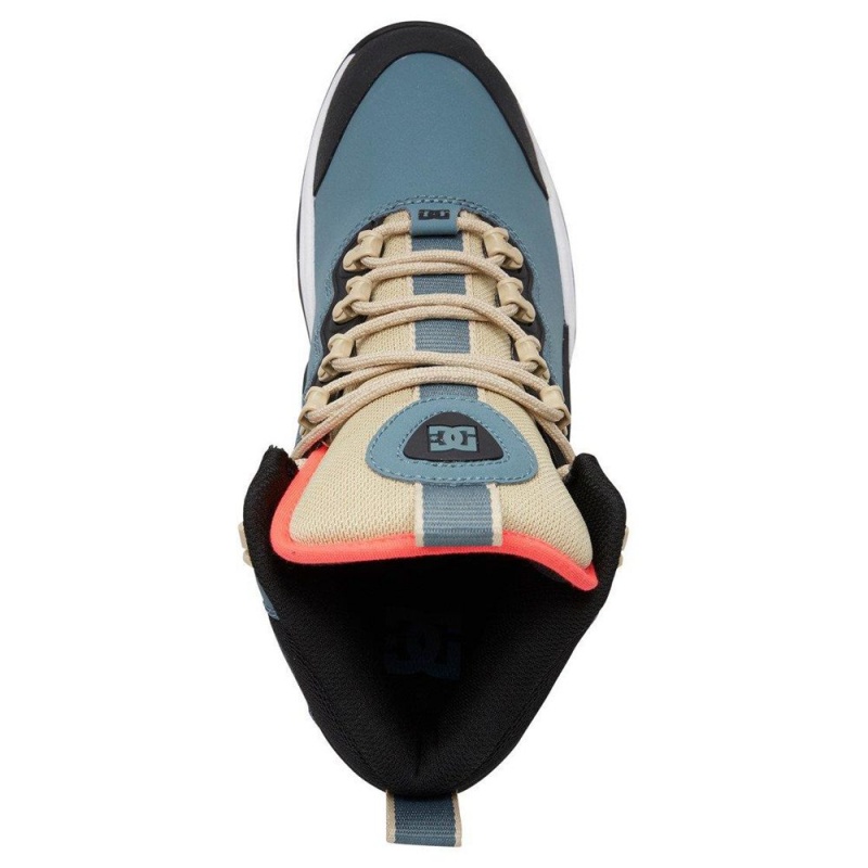 Botte DC Shoes Navigator Cuir Dentelle Bleu Kaki Homme | NFB-8325965