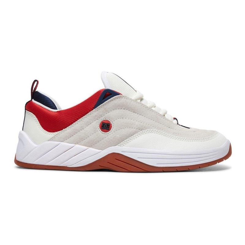 Chaussure DC Shoes Williams Slim S Daim Blanche Rouge Homme | SXV-4878853