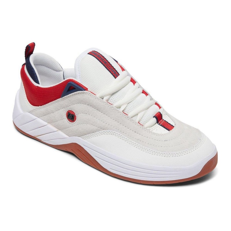 Chaussure DC Shoes Williams Slim S Daim Blanche Rouge Homme | SXV-4878853