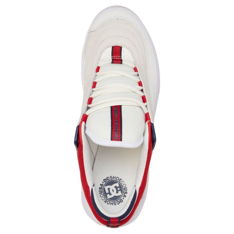 Chaussure DC Shoes Williams Slim S Daim Blanche Rouge Homme | SXV-4878853