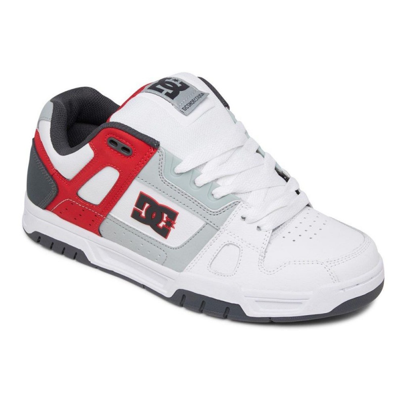 Chaussure DC Shoes Stag Blanche Rouge Homme | FXD-7394074