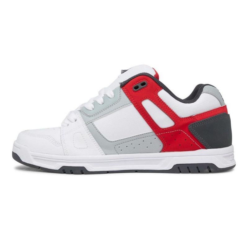 Chaussure DC Shoes Stag Blanche Rouge Homme | FXD-7394074