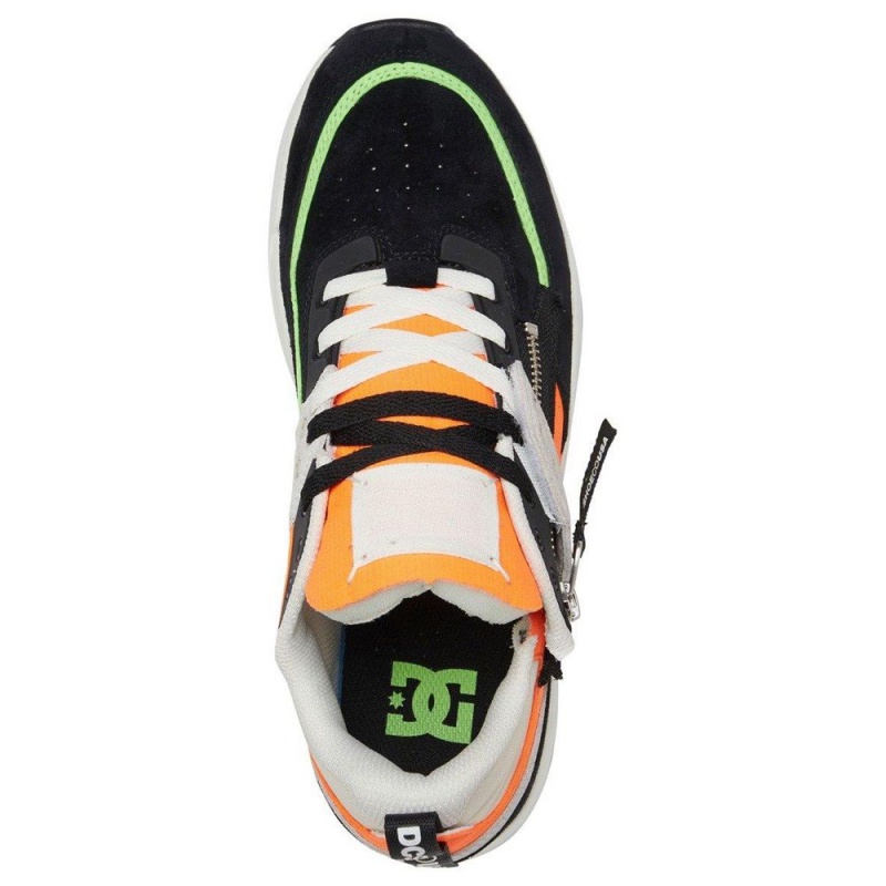 Chaussure DC Shoes E.Tribeka Zip Cuir Noir Orange Homme | UHQ-7674854