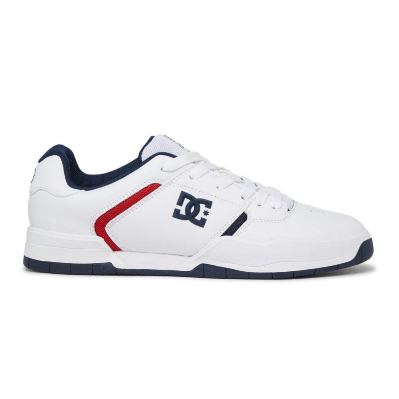 Chaussure DC Shoes Central Cuir Blanche Bleu Homme | ZCU-0122163